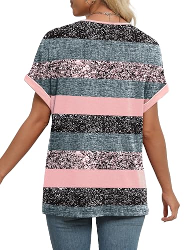 Image of WIHOLL Womens Summer Tops Short Dolman Sleeve Shirts 2026 Fashion V Neck Outfits Clothes