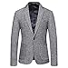 Men's Casual Pinstripe Sport Coat Notch Lapel One Button Classic Fit Blazer Coat Simple Business Suit Jacket Gray