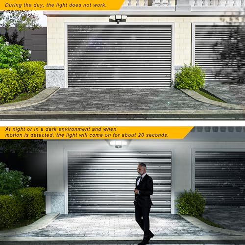 Aixpi Battery Powered Outdoor Security Lights, 240 Led Motion Sensor Pir, IP65 Waterproof Wireless Flood Lights For Garden Yard, Porch, Garage, 1 Pack - 3