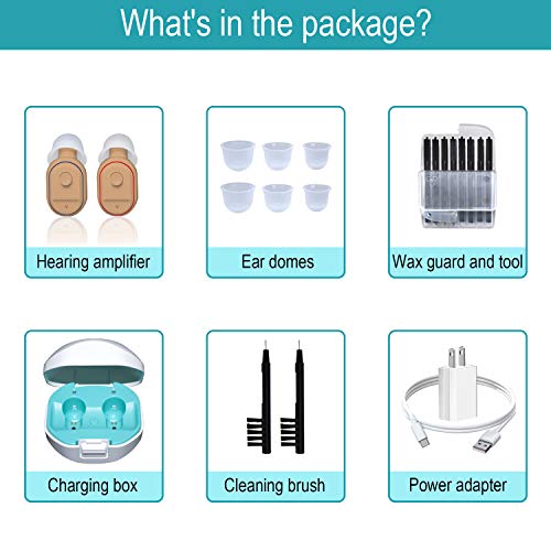 Banglijian Hearing Amplifier Rechargeable for Adults Seniors, Magnetic Contact Charging Box, Mini in The Ear Sound Amplifier Noise Reduction and Feedback Cancellation (Two Units) - Thumbnail 7