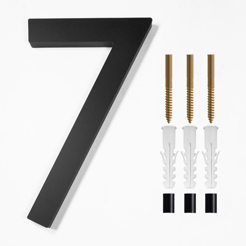 5 Inch Floating Exterior House Number Modern House Numbers Garden Door Number with Nail Kit Street Address Sign Plate Plaque Number (Silver-9)
