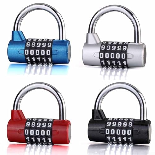 AugustknowU Combination Padlock Heavy Duty 5 Digit Combination Padlock for Gym Lockers Cabinets Doors Secure Lock Zinc Alloy Body Multiple Colors