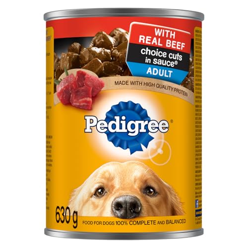 PEDIGREE CHOICE CUTS IN SAUCE Adult Soft Wet Dog Food - With Real Beef - 12x 630g (22 oz) Cans image 1