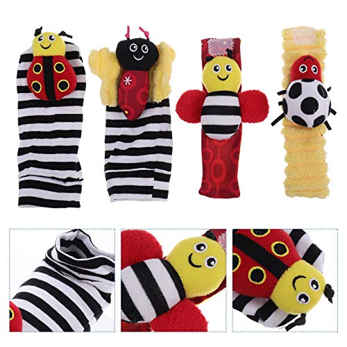 Toyvian 1 Conjunto de Meias de Bebê de Inseto Macio de Abelha Brinquedos Chocalhos para O Pulso E Me