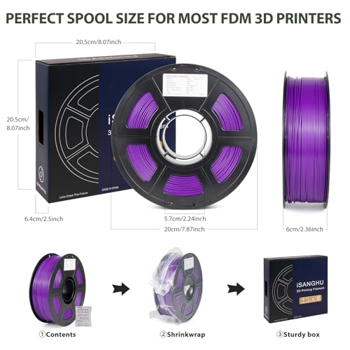 Image of ASA Filament 1.75mm, UV /Heat Resistant /Weather Resistant ASA 3D Printer Filament, Perfect for Printing Outdoor Functional Parts, Purple Filament 1kg(2.2lbs) Spool