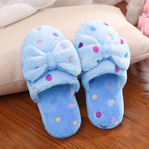 Cute Bow Slippers for Women Indoor Outdoor Fleece Lining Memory Foam House Slippers Slip-On Cute Fall Winter Shoes2