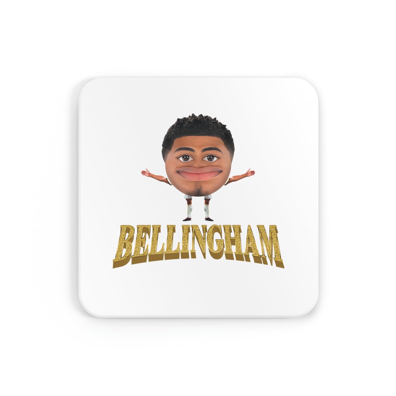 Image and text Bellingham meme iconic footy football coaster drinks mat drinks coaster tea coffee cute fun funny pretty aesthetic