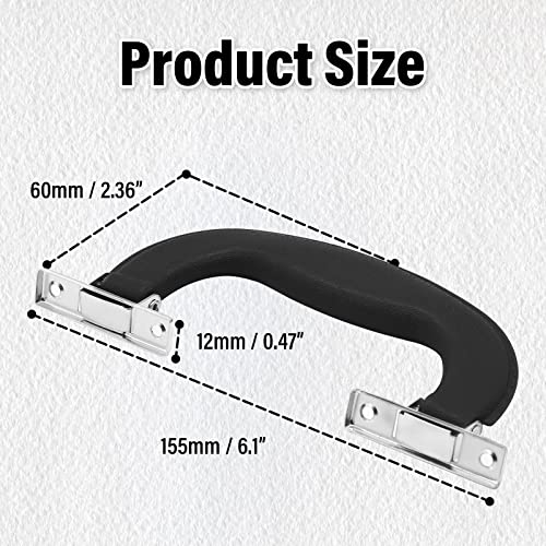 BokWin Black Plastic Luggage Handle,6.1 Inch/155mm Antique Suitcase Handle Pull,Imitation Leather Trunk Handle Replacement(3 Pcs)4