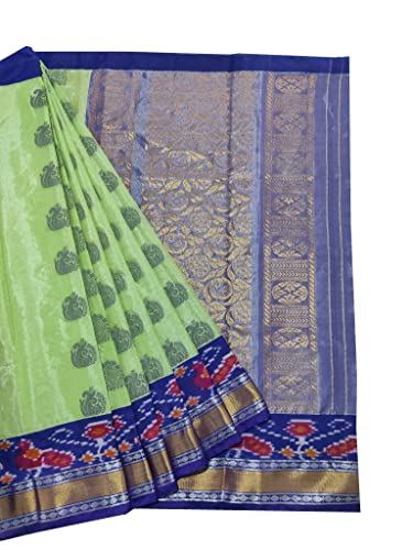 Image of tirupati sarees silver tissue and pochampally kuppadam boder silk sarees for womens