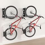Swivel Bike Wall Mount, No Heavy Lifting Bike Wall Mount, Space-Saving Bike Rack Garage, Holds Up to 77 lbs, Vertical Bike Wall Hangers for Garage & Home Storage Solution, 2 Pack