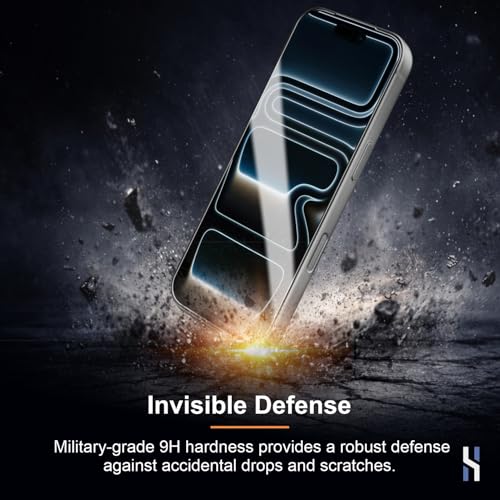 Image of Tempered Glass for iPhone 17 Pro Military Grade 9H Screen Guard, Anti-Scratch, Shatterproof, Edge-to-Edge Full Coverage - Black Border