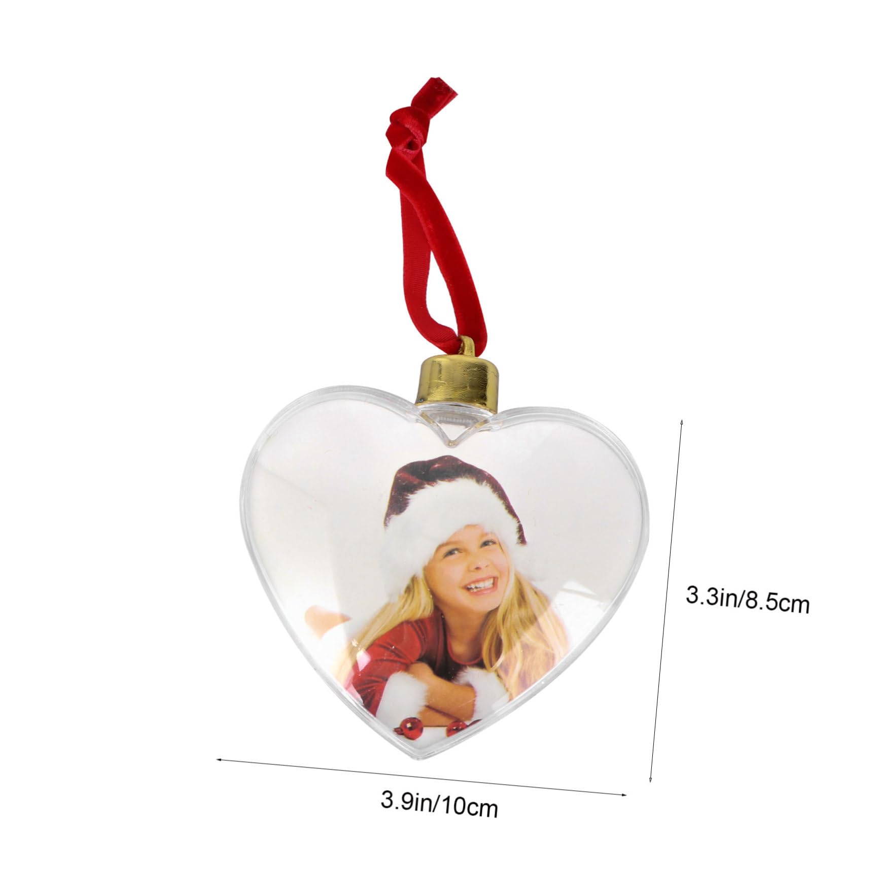 GALPADA Adornos para Fiesta Colgantes Transparentes DIY, Marco de Fotos Corazón 8.5 Cm, Plástico Resistente, 6 Piezas, Decoración Fotográfica para Eventos y Manualidades
