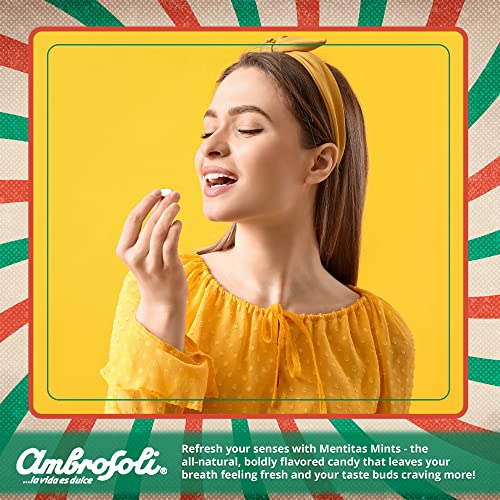 Ambrosoli Mentitas Sugar Free Mints Bulk - Breath Mints For Bad Breath Mints For Kids And Adults - Hard Candy Mint Candy Breath Fresheners - Round Mints For Sharing From Chile - 24-Pack Display Case #TOP3