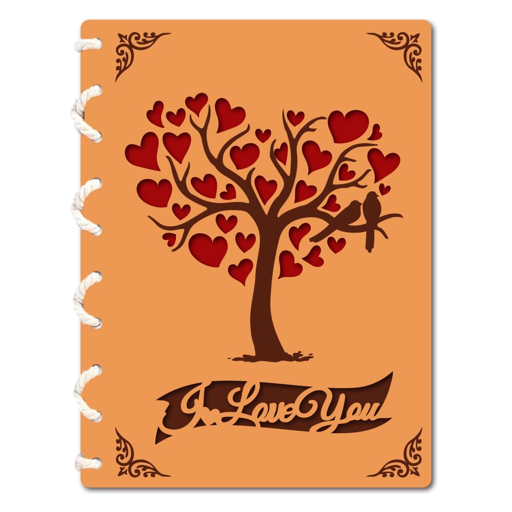 ORIGACH Biglietto di auguri grande in legno con girasole, formato A5, realizzato a mano, con busta, per moglie, fidanzata, fidanzato, amici, adatto per San Valentino, anniversario, matrimonio