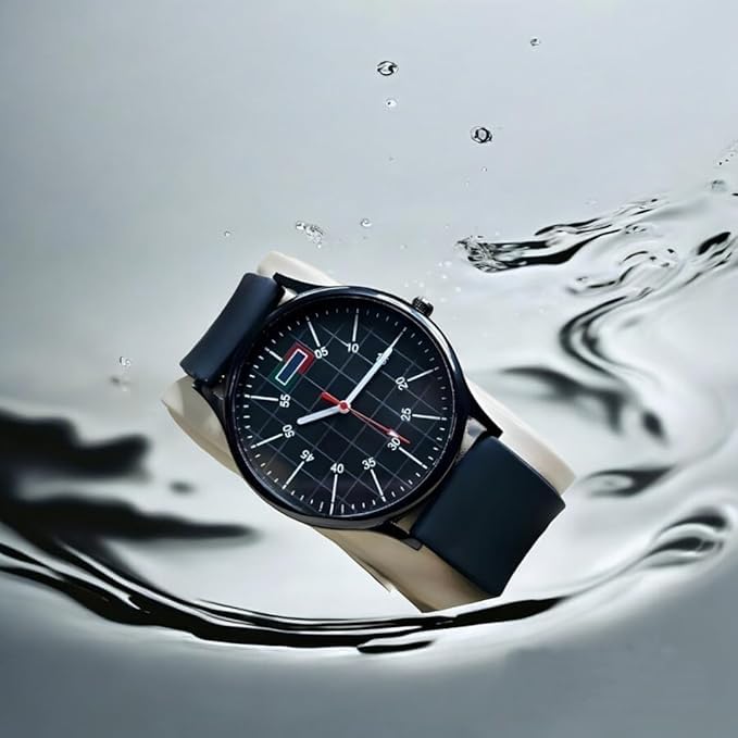 Image of AMERICANVIBER, Minimalist Men's Analog Quartz Watch with Water-Resistant Black Dial and Comfortable Silicone Strap for Mens