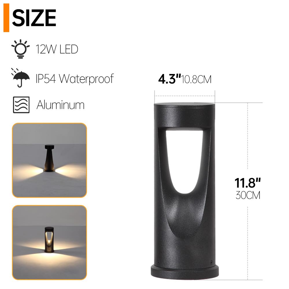 Luce moderna per vialetto da giardino Luce per vialetto da esterno 3000K Illuminazione di lusso in alluminio Paletto luminoso IP54 Luce da giardino impermeabile per vialetto da giardino Cortile Portic