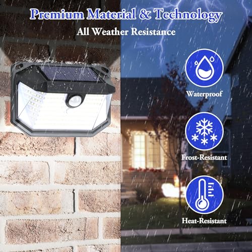 Image of Solar Outdoor Lights, 12-Pack Super Bright 178 LEDs Motion Sensor Wall Light with 270 Wide Angle & 3 Modes, Waterproof Solar Powered Security Light for Patio Garden Garage Front Door