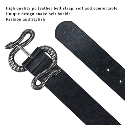 Belts for Women,Women Fashion Leather Belt for Dress with Snake Buckle4