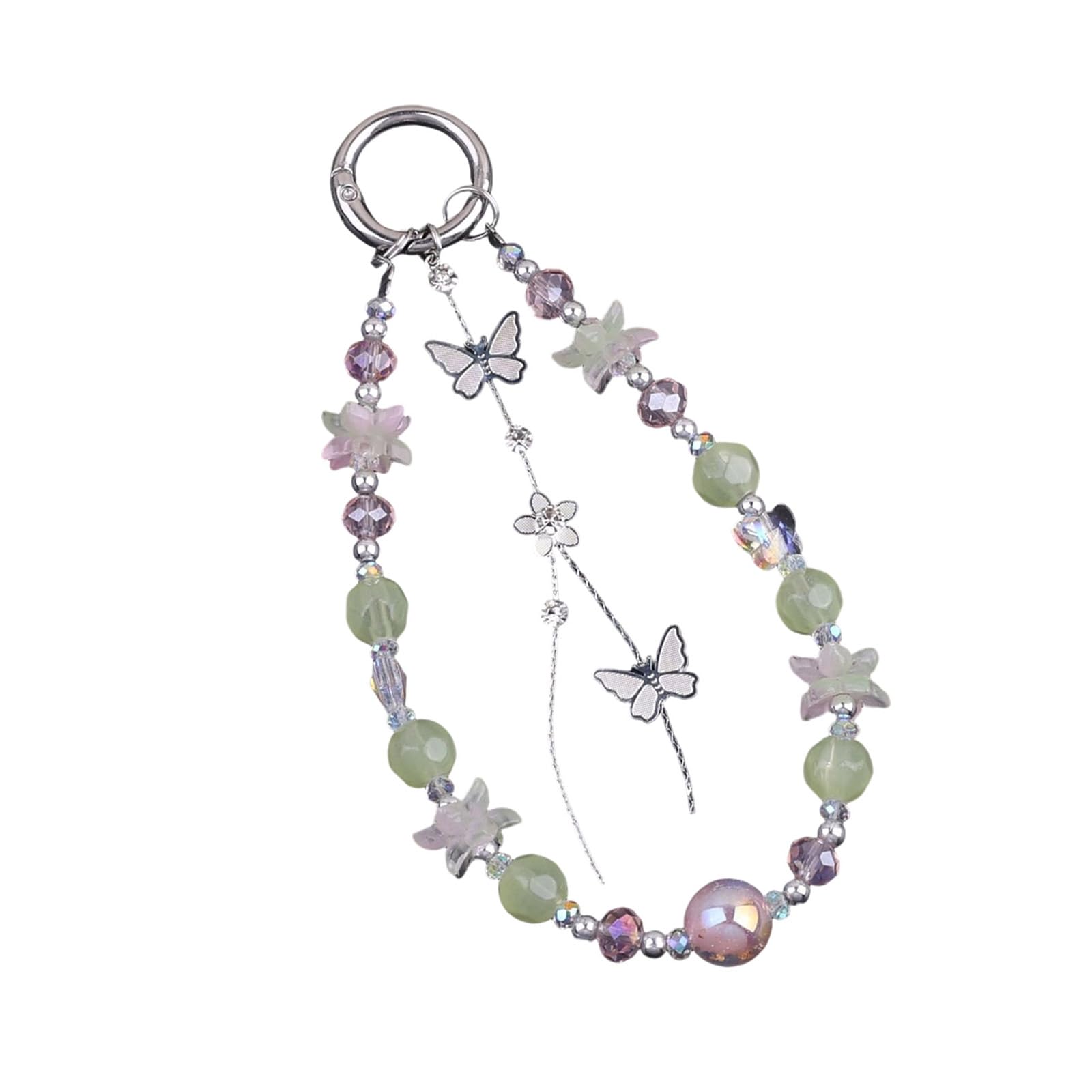Xinsheinelry Beautiful Butterfly and Flower Crystal Keychain Pendant Charm Designed for Stylish Women Seeking Unique Accessories Crystal Keyring