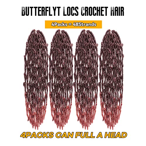 Butterfly Locs Crochet Hair 6 Packs Long Faux Locs Crochet Braids Pre looped Distressed Locs Soft Locs Crochet Dreadlocks Synthetic Hair Extensions (T350 - Image 2