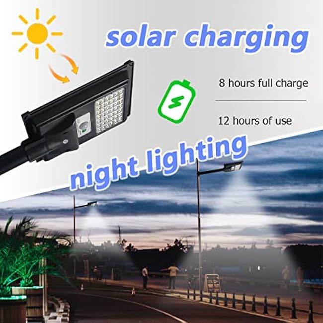 2 Pack Solar Street Light Outdoor Waterproof 6000K Dusk to Dawn Solar Powered Flood Light with Remote Control and Motion Sensor for Outside Garden Yard Parking Lot