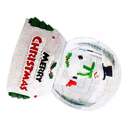 SPYMINNPOO Bola de Cristal Brillante Navideña, Adorno de Escritorio Colorido Festivo para Regalo de Niños, Brilla en la Oscuridad para Decoración Navideña, Bola de Cristal (Muñeco de Nieve Grande)