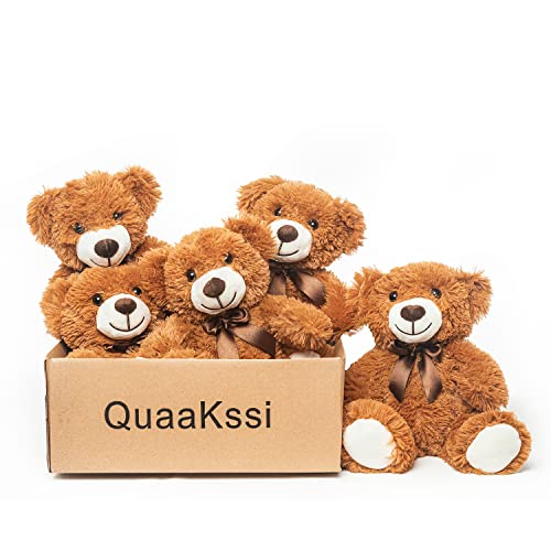 Quaakssi Teddy Bears Bulk 5 Packs Teddy Bear Stuffed Animal Plush Toys Gift For Kid Girlfriend,13.5 Inches Stuffed Bears For Christmas Valentine’s Day Birthday Wedding Party #TOP1