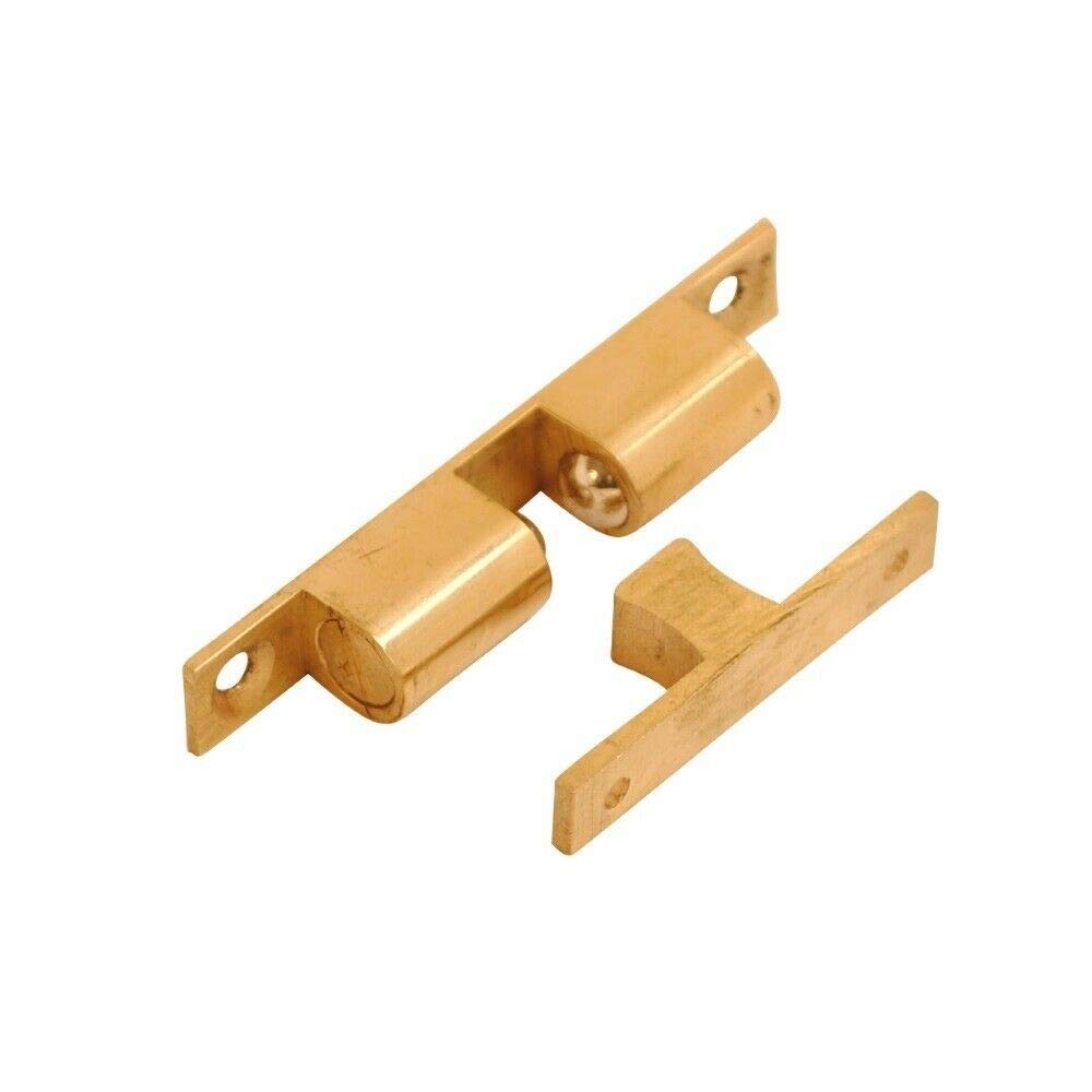 (42Mm, Brass (Pack Of 2)) Dzina Adjustable Double Ball Cabinet Cupboard Display Door Roller Latch Catch 5057670087836