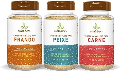Kit Completo temperos para Proteínas 3 unidades de 190g, Estar Be...