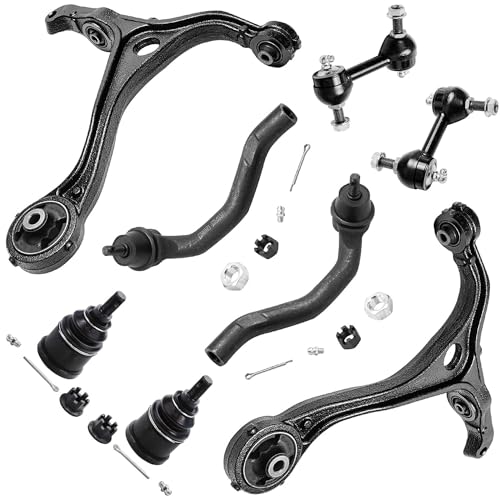 Image of Detroit Axle - Front End 8pc Suspension Kit for 2003-2007 Honda Accord, 2004-2008 Acura TSX, 2 Lower Control Arms 2 Ball Joints 2 Outer Tie Rods 2 Sway Bar Links Replacement