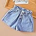 9-10 Years 3 Button Girls Cuffed Jean Shorts Elastic High Waist Trendy Fashion Denim Shorty Casual Summer Pull On Clothes Jorts Blue