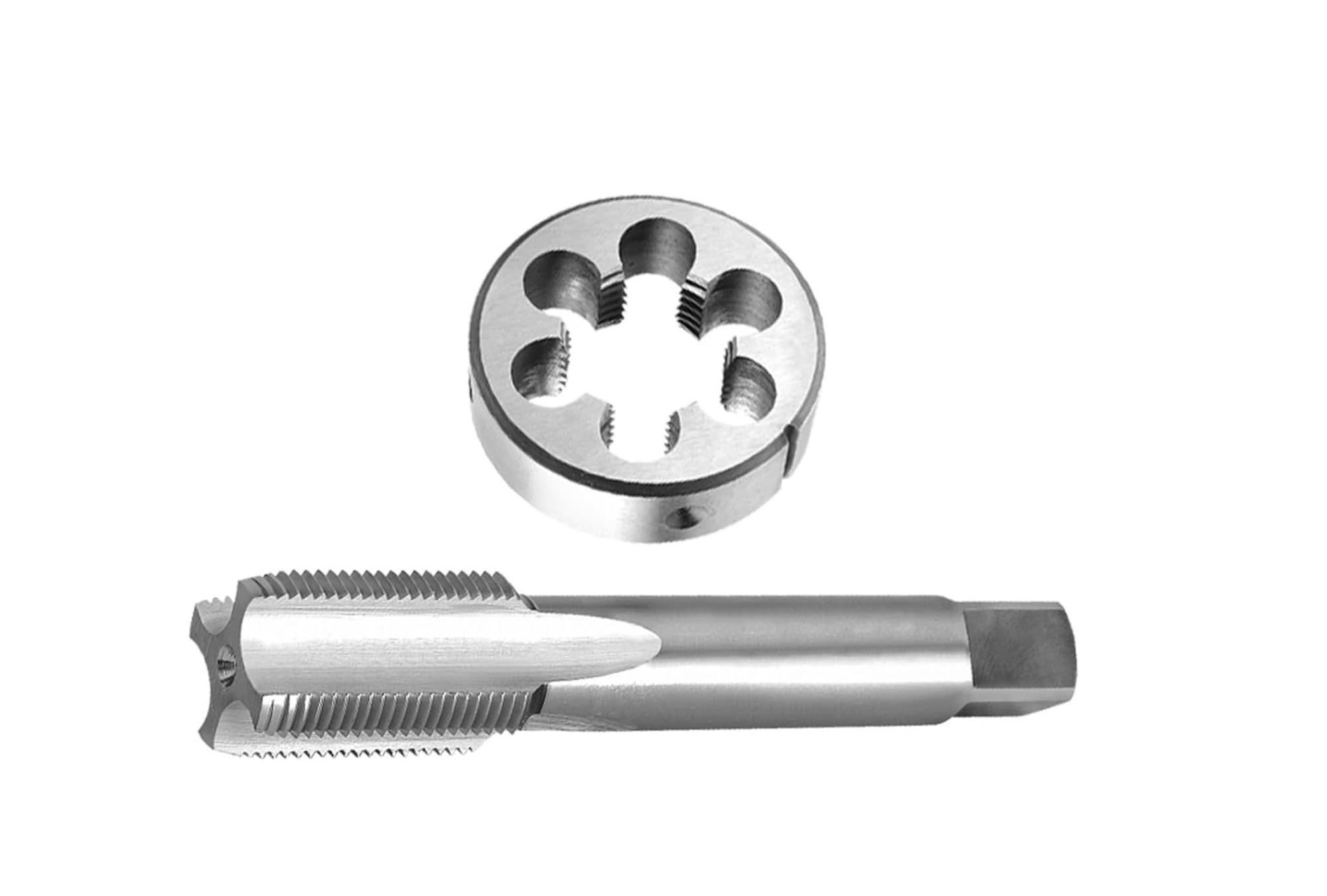 M28×1mm HSS Straight Flute Right Hand Metric Threading Tap and Die Set for Internal and External Screw Tapping,1pcs
