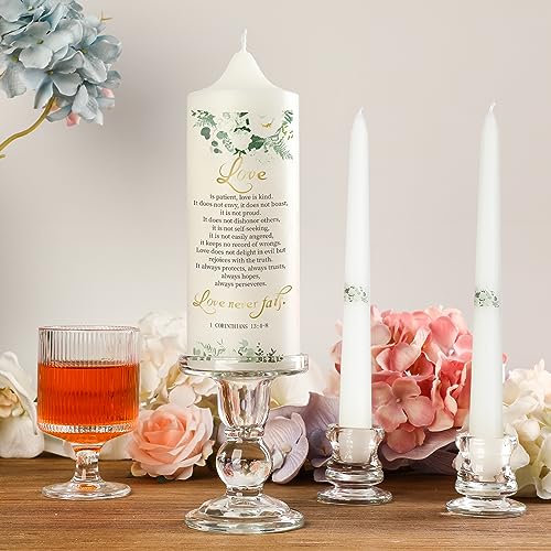 image for Extrogif 3 Unity Wedding Candles Set with Candle Holder for Ceremony S