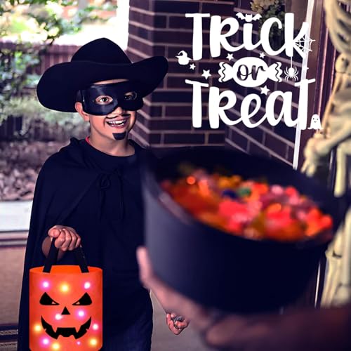 Halloween Trick or Treat Bags Candy Bucket Basket Decoration, Light Up Ghost Sweet Bags Multipurpose Reusable Goody Buckets for 2026 Halloween Party Decor Supplies Favors Gifts 1 Pack - image 7