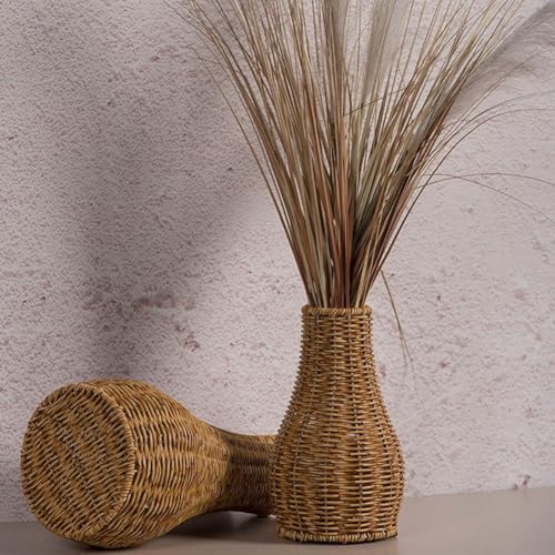 Conteneurs d'arrangement de fleurs en rotin rustique