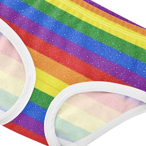 Colorful Horizontal Stripes Rainbow Toddler Girls Underwear 2t Cotton Panties for Girl Aesthetic Kids Briefs Undies4
