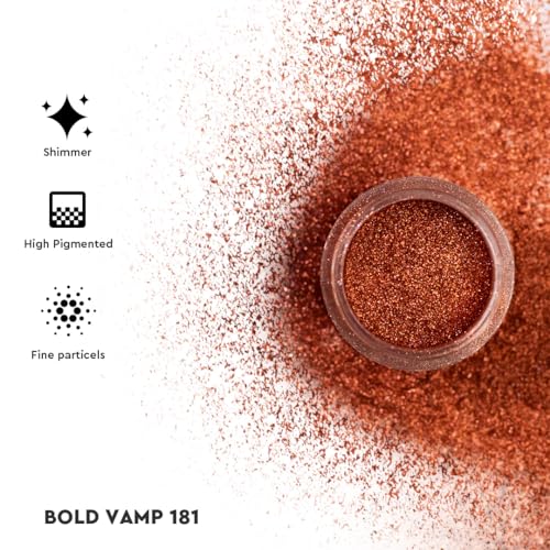 Image of C2P Pro Eyeshadow Pigment for Eye Makeup - 2g | Long-Lasting and Highly Pigmented Loose Precious Pigments with Metallic Effect | Cosmetics For Women and Girls (Bold Vamp 181, 02 Gram)