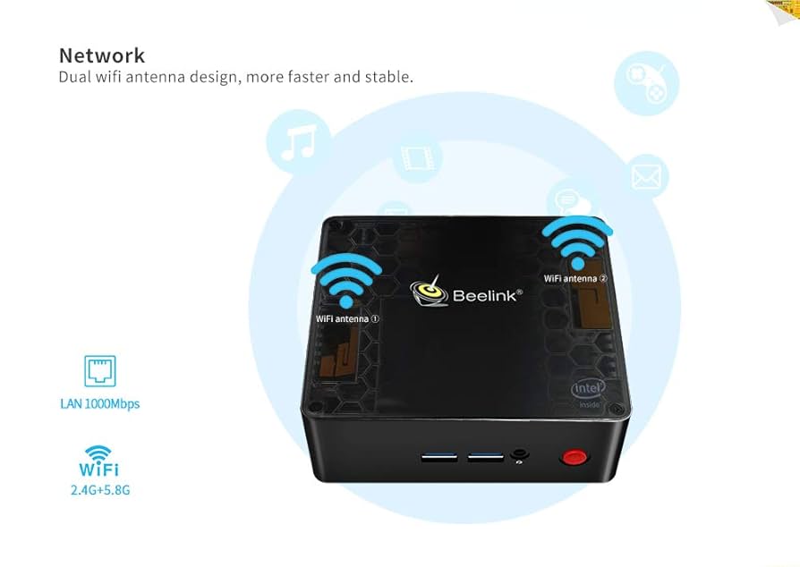 Beelink X45 Windows 10 Mini PC, LPDDR4 8G/256G MSATA SSD