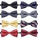 AUSKY 8 PACKS Elegant Adjustable Pre-tied bow ties for Men Boys in Different Colors (A)