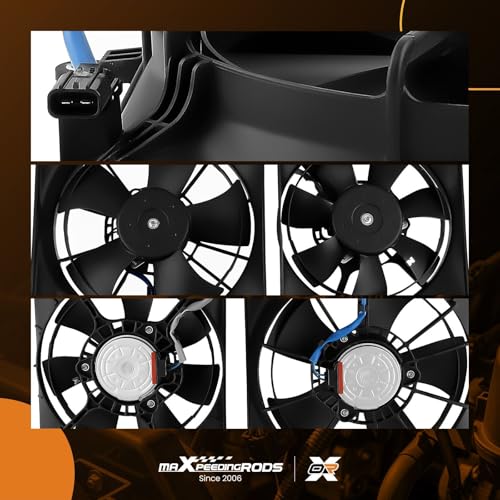 Image of maXpeedingrods A /C Condenser Cooling Fan Left & Right Side Assembly for Honda Civic 2.4L 1.8L 1.5L 2012-2015, for Acura ILX 1.5L 2.0L 2.4L 2013-2017, 19030RSJE01
