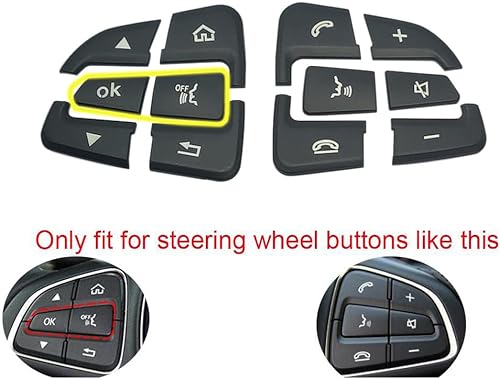 Miniatura 5 de Angelguoguo Cubierta adhesiva para interruptor de botón de volante de automóvil, compatible con Mercedes Benz C GLC V Clase W205 X253 W447, modelo