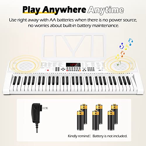 Vangoa Clavier électronique 61 Lumineuses Touches avec Support de Clavier de Piano, Microphone, 600 Timbres, 400 Rythmes… - Les Beatles, Paul McCartney, John Lennon, RIngo Starr, George Harrison Vangoa Clavier électronique 61 Lumineuses Touches avec Support de Clavier de Piano, Microphone, 600 Timbres, 400 Rythmes… – Image 6
