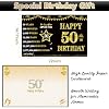 Large 50th Birthday Card With Envelope, Jumbo 50 Birthday Guest Book Greeting Cards for Men Women, Black Gold Extra Big 50 Year Old Birthday Card Gifts Party Supplies, Giant Happy 50 Birthday Card