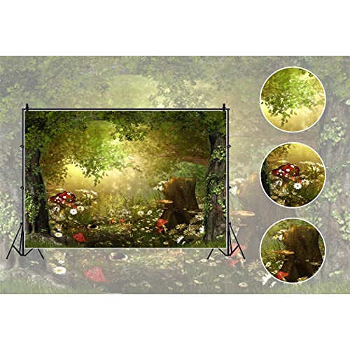 Fondo Fotográfico Vinilo 9x6ft Bosque Encantado Verde miniatura 7