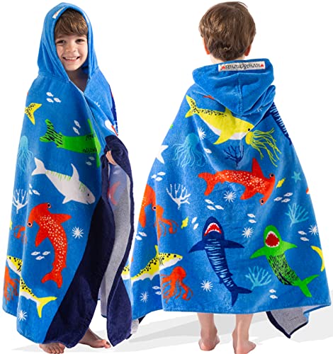 Hooded towel for toddlers 3-10 yrs, 30x50in, cotton