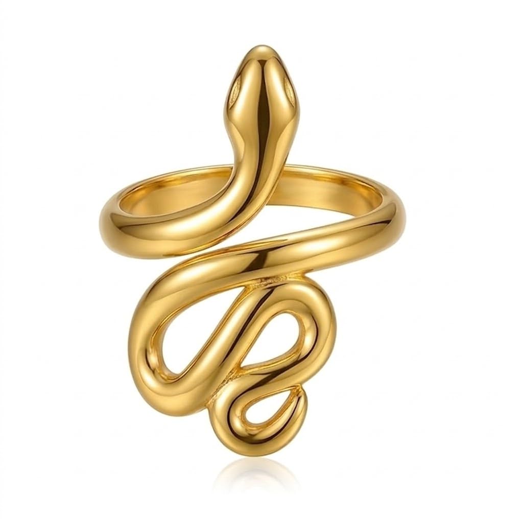Gold Plated Snake Design Adjustable Ring for Women & Girls | Trendy Serpent Style Open Ring | Fashion Jewelry Gift-picture-27