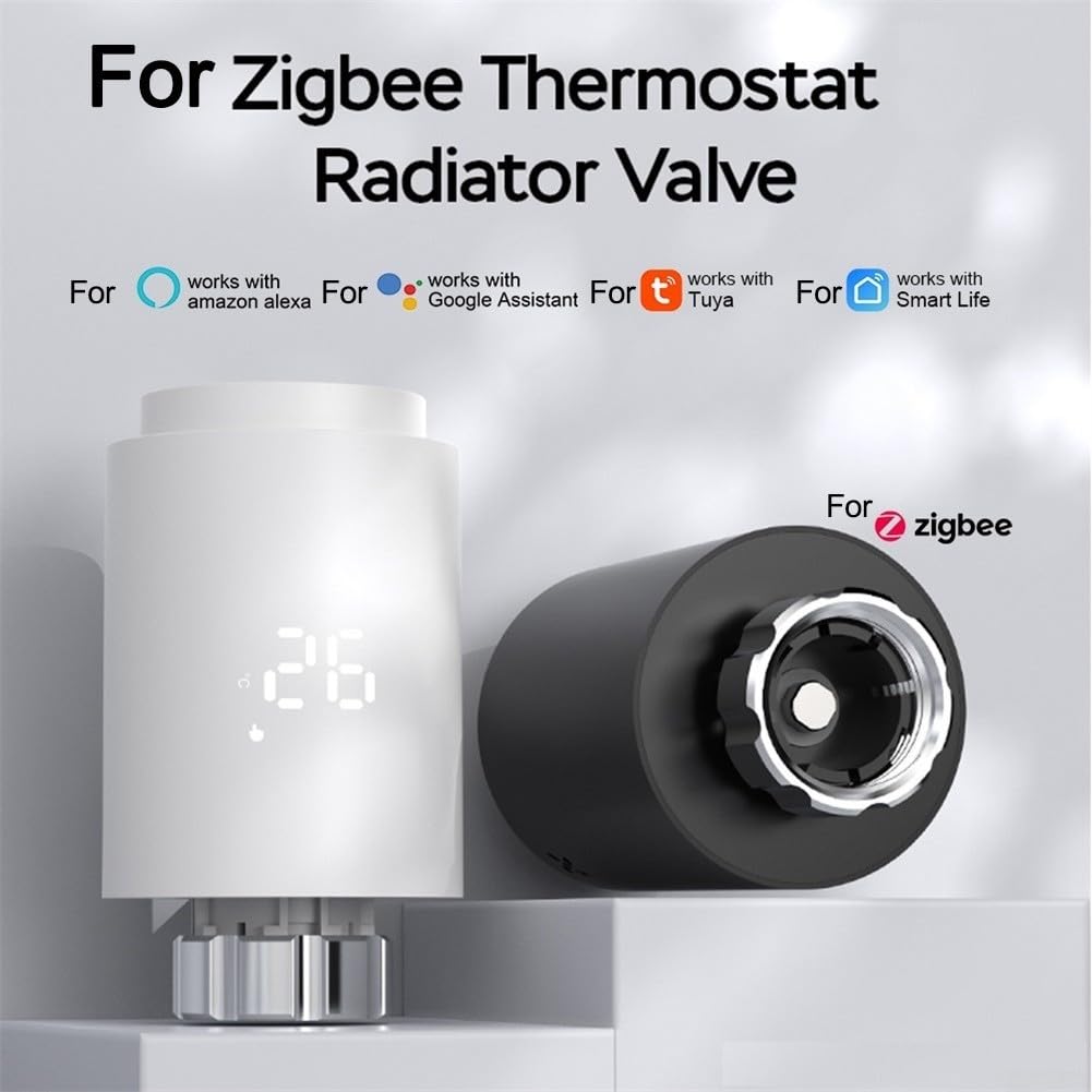 Valvola intelligente per radiatore, per Tuya per Zigbee Smart Termostato Termostato Valvola del radiatore con programma settimanale programmabile Modalità operative multiple (nero)