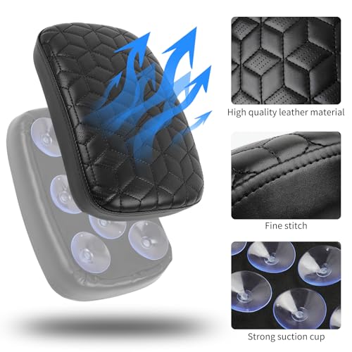 Image of DREAMIZER Universal Black Motorcycle Solo Passenger Seat Rear Cushion 8 Suction Cups Compatible with Harley Davidson Sportster XL 883 1200 Forty Eight Dyna Chopper Bobber Custom (Diamond-Breathable)