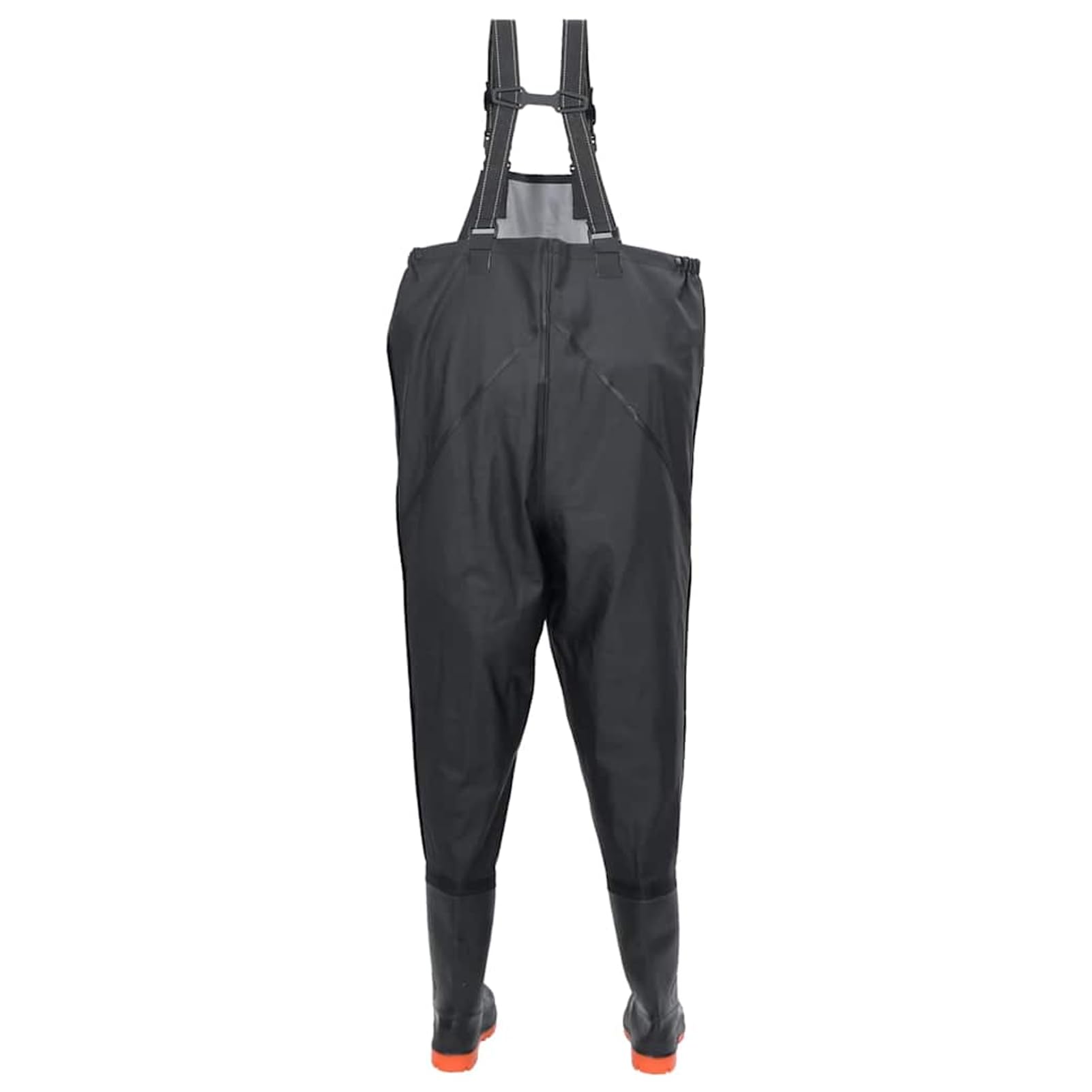 Gecheer Wathose Schwarz Größe 46, PVC-beschichtetes Polyester 0,48mm, verstellbare Träger, Angeln, Bauernhof, Wald, Landleben