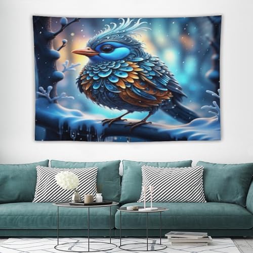Tenture murale oiseau PAZZK grand format 150x230 en impression 3D - 7